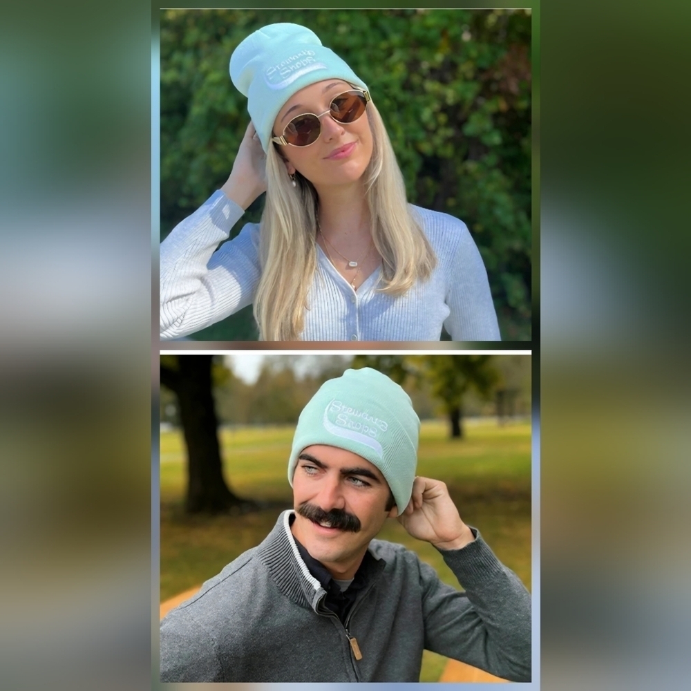 Stewart’s Shops Beanie Snow Hat Winter Warm Pale Mint Green